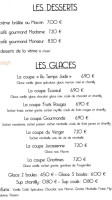 Au Temps Jadis menu