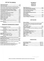 Creekside Pleasantville Diner menu