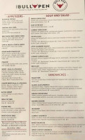 The Bull Pen Restaurant Sports Bar menu