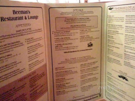 Beeman's Family menu