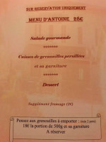 L'auberge Gourmande menu