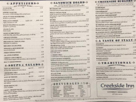 Creekside Inn menu