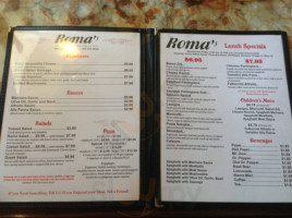 Roma's Italian menu