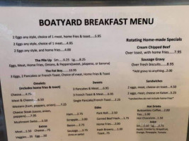 Boat Yard menu
