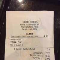 Chop Sticks Chinese Buffet menu