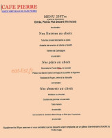 Cafe Pierre menu