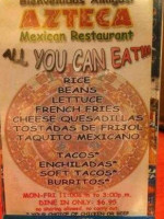 Azteca Mexican menu