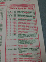 China King menu