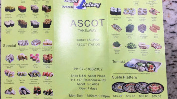 Sushi Railway menu