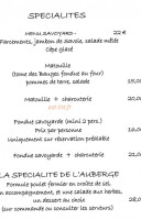 Auberge Des Clarines menu