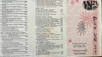 Pho Vn 21 menu