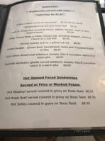 The Red Rooster menu