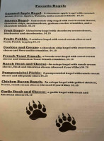 The Grumpy Grizzly menu