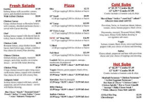 Parkview Pizzeria menu