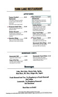 Turk Lake Restaurant Bar menu