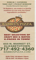Babbo's Pizza inside