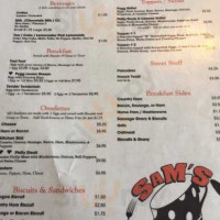 Sam's Diner menu