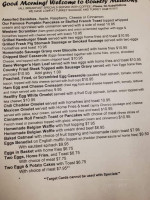 Country Meadows menu
