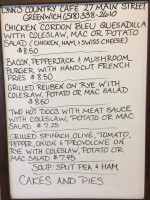 Lynn's Country Cafe menu