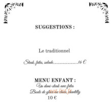 Auberge Des Tisserands menu
