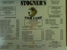 Stogner Son Fish Camp menu