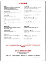 Coaches And Grille menu