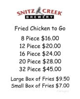 Snitz Creek Brewery menu