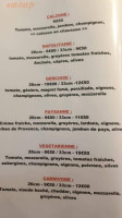 Pizz Arlequin menu