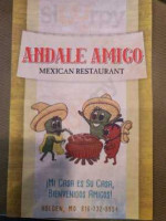 Andale Amigo Mexican menu