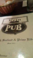 Erin Pub menu