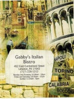 Gabby's Italian Bistro menu