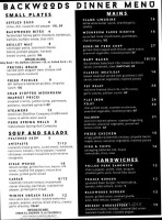 Backwoods And Kitchen menu