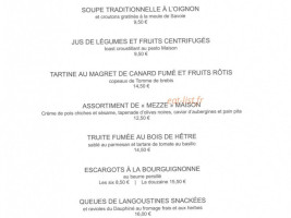 La Moraine menu