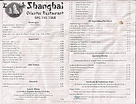 Shanghai Oriental Restaurant menu
