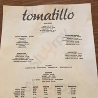 Tomatillo Authentic Mexican Flavors menu