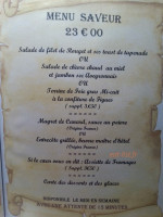 Le Calypso menu