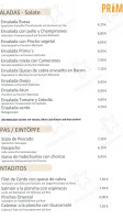 Primo's menu