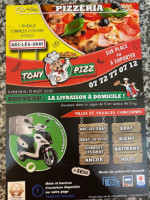 Tony'pizz menu