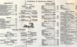 Wong's menu