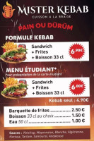 Mister Kebab menu