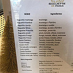 Baguette De Paris menu