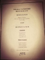 Dhaka menu