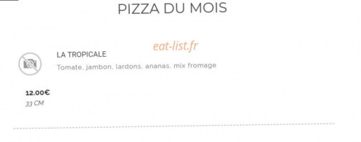 Le Moulin A Pizza menu