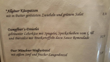 Oberstdorfer Dampfbierbrauerei menu