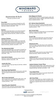 Windward Tavern menu