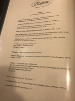 Rubens at Hepburn menu