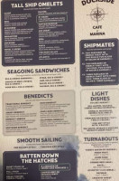 Dockside Cafe menu