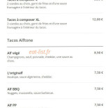 Alftacos Cardápio
