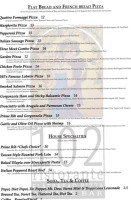 102 Ristorante Flatbread Pizza And Wine Bar menu