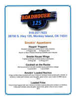 Roadhouse 125 menu